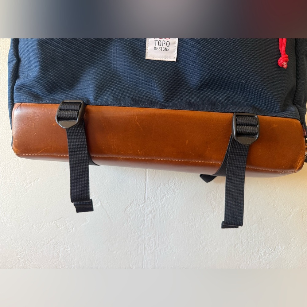 Topo Designs Commuter Briefcase - Navy/Brown Leather - Picture 10 of 10